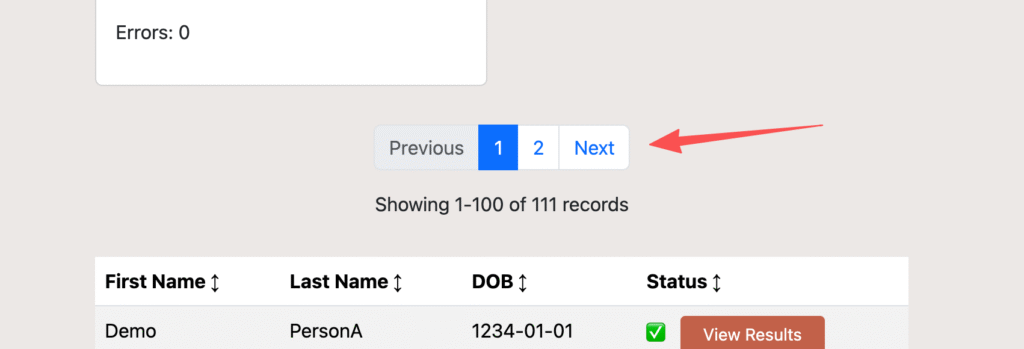 Table Navigation and Pagination